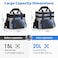 Maelstrom Lunch Box 20L Insulated Lunch Bag for Men Women Expandable Double Deck Leakproof Cooler Bag with 6 Pockets Reusable Lunch Tote Bag for Work Picnic Travel Grey