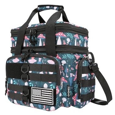 GVGHIDZ Tactical Lunch Bag for Men and Women Large Insulated Leakproof Waterproof Cooler with Dual Compartments and Unique Mushroom Design