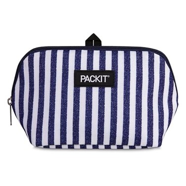 PackIt Freezable Snack Bag Seaside Stripes Built with EcoFreeze Technology Foldable Reusable Zip Closure Designed For Keeping Snacks Fresh On the Go and Adults of all Ages
