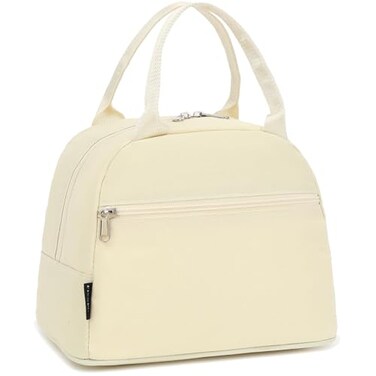 FlowFly Insulated Lunch Cooler Bag Tote Bag Organizer for WomenMen Beige