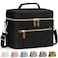 Capolo Lunch Box for Women Men AdultsInsulated Lunch Bag Leakproof Lunch Cooler Box with Removable Strap Cute Lunch Tote Bags Reusable Thermal Lunchbox for School Work PicnicSmallBlack