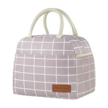 douyadady Lunch Bag WomenMen Lunch Box WomenMen GreyWhite Blocks