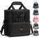 Pritent Lunch Box For Men Women Double Deck Insulated Lunch Bag For Men Woman Leakproof Expandable Cooler Bag with Adjustable Shoulder Strap for Work Picnic SchoolBlackMedium