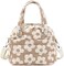 LEDAOU Lunch Box for Women Lunch bag Quilted Puffer Insulated Lunch Box with Adjustable Strap Reusable LunchBox for Work School Picnic Travel Big Flower Brown