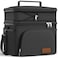 HOTOR Insulated Lunch Box for Men Women LeakProof Cooler Lunch Bag with 4 Pockets Adjustable Strap Ideal for Work Picnic Travel Black 2 Layers Large 11817871339