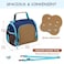 VASCHY Lunch Bag for Kids Boys Cute Reusable Insulated Large Lunch Box Container for Daycare School Kindergarten Preschool Brown Navy