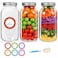 Mcupper 3 Pack Wide Mouth Mason Jars 64 oz Half Gallon Mason Jars Large Canning Jars with Lids and Bands for Canning Storing Labels Brusher Included