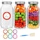 Mcupper 3 Pack Wide Mouth Mason Jars 64 oz Half Gallon Mason Jars Large Canning Jars with Lids and Bands for Canning Storing Labels Brusher Included
