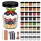 QAPPDA 4 oz Glass Jars With Lids Black 40 Pack Small Clear Mason Jars and Diamond appearance Small Spice Canning Jars for Spice Honey Jam Caviar Candle Making Wedding Favors Kitchen Storage