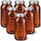 Norme 6 Pcs 64 oz Glass Mason Jars Glass Mason Jars Canning Container Set Embossed Half Gallon Fermenting Container with Airtight Lids for Canning Freezing Preserving Beverages Decor Amber