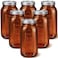Norme 6 Pcs 64 oz Glass Mason Jars Glass Mason Jars Canning Container Set Embossed Half Gallon Fermenting Container with Airtight Lids for Canning Freezing Preserving Beverages Decor Amber