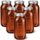 Norme 6 Pcs 64 oz Glass Mason Jars Glass Mason Jars Canning Container Set Embossed Half Gallon Fermenting Container with Airtight Lids for Canning Freezing Preserving Beverages Decor Amber