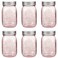 Amzcku 16 oz Rose Pink Mason Jars with Lids 6 Pack Regular Mouth Quart Canning Jar Safe For Storage Canning Pickling Preserving Fermenting DIY Crafts Decor