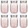 Amzcku 16 oz Rose Pink Mason Jars with Lids 6 Pack Regular Mouth Quart Canning Jar Safe For Storage Canning Pickling Preserving Fermenting DIY Crafts Decor