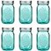 Amzcku 16 oz Teal Mason Jars with LidsRegular Mouth Canning Jar 6 Pack Multifunction Glass Container for Storage Canning Pickling Preserving Fermenting DIY Crafts Decor