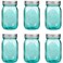 Amzcku 16 oz Teal Mason Jars with LidsRegular Mouth Canning Jar 6 Pack Multifunction Glass Container for Storage Canning Pickling Preserving Fermenting DIY Crafts Decor