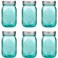 Amzcku 16 oz Teal Mason Jars with LidsRegular Mouth Canning Jar 6 Pack Multifunction Glass Container for Storage Canning Pickling Preserving Fermenting DIY Crafts Decor