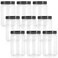 Fasmov 9 Pack 32 Oz Plastic Jars with Black Lids Wide Mouth Clear Empty Plastic Storage Containers for Crafts Dry Food Peanut Butter Honey and Jam Storage