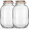 Qianfenie Glass Jars with Airtight Lids 2 Pack Large Mason Jars with Replacement Silicone Seal 1 Gallon Heavyduty Food Storage Container for Fermentation Pickling Eggs Canning Sun Tea Snack