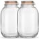 Qianfenie Glass Jars with Airtight Lids 2 Pack Large Mason Jars with Replacement Silicone Seal 1 Gallon Heavyduty Food Storage Container for Fermentation Pickling Eggs Canning Sun Tea Snack