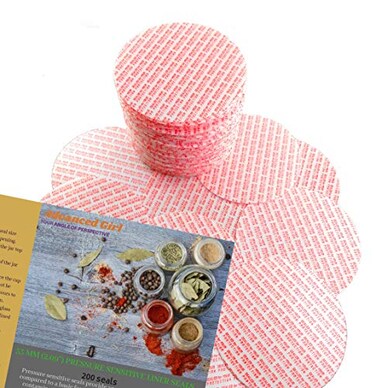 Advanced Girl Pressure Sensitive Torque Activated Seals Cap Liners 53 mm 209 200 PCS Made in USA for Glass Plastic Bottles Containers No Induction Sealer Needed