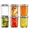 GLING 6 Pack 16 oz WideMouth Glass Mason Jars with Metal Airtight Lids and Bands for 1 Pint Canning Preserving Meal Prep