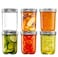 GLING 6 Pack 16 oz WideMouth Glass Mason Jars with Metal Airtight Lids and Bands for 1 Pint Canning Preserving Meal Prep