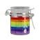 Ted Miller Innovation Airtight Glass Mini 25 tall Storage Jar with Clamping Lid Rainbow Space SJM44 Silver