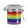 Ted Miller Innovation Airtight Glass Mini 25 tall Storage Jar with Clamping Lid Rainbow Space SJM44 Silver