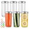 Jaisie.W 24 oz Wide Mouth Mason Jars 6 Pack Glass Canning Jars with Airtight Lids Leakproof Reusable Storage Containers for Pickling Jam Honey Sauces DIY Projects Great Value Set with Secure Packaging