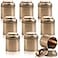 Lawei 9 Pack Tea Tins Canister with Airtight Double Lids Mini Tea Storage Containers Round Tin Can Box for Storage Tea Coffee Sugar Loose Leaf 8 Fluid Oz Rose Gold