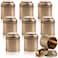 Lawei 9 Pack Tea Tins Canister with Airtight Double Lids Mini Tea Storage Containers Round Tin Can Box for Storage Tea Coffee Sugar Loose Leaf 8 Fluid Oz Rose Gold
