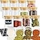 UMI UMIZILI 16 Pack Glass Jars with Lids Bamboo Lids Spice Jars Set For Spice Beans Candy Nuts Herbs Dry Food Canisters for Kitchen Storage Extra Chalkboard Labels 65 oz Clear