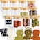 UMI UMIZILI 16 Pack Glass Jars with Lids Bamboo Lids Spice Jars Set For Spice Beans Candy Nuts Herbs Dry Food Canisters for Kitchen Storage Extra Chalkboard Labels 65 oz Clear