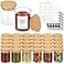 EgticHome 4OZ Glass Spice Jars with Bamboo Lids and 315 Labels 32 Pcs Clear Food Storage Containers for Kitchen Sugar Salt Coffee Tea Beans