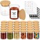 EgticHome 4OZ Glass Spice Jars with Bamboo Lids and 315 Labels 32 Pcs Clear Food Storage Containers for Kitchen Sugar Salt Coffee Tea Beans