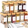 FINESSY Bamboo Glass Spice Jars with Labels and Shaker Lids Clear Empty 4oz 24 Pack Bottles Set Glass Spice Containers with Labels Seasoning Organizer Jars