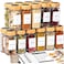 FINESSY Bamboo Glass Spice Jars with Labels and Shaker Lids Clear Empty 4oz 24 Pack Bottles Set Glass Spice Containers with Labels Seasoning Organizer Jars