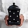 City to Cottage Handmade Black and White Polka Dot Large Ceramic 315oz900ml Kitchen Storage Jar with Lid Pottery Canister Cookie Jar Housewarming Gift