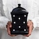 City to Cottage Handmade Black and White Polka Dot Large Ceramic 315oz900ml Kitchen Storage Jar with Lid Pottery Canister Cookie Jar Housewarming Gift