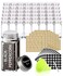 SWOMMOLY 48 Glass Spice Jars with 713 Spice Labels Chalk Marker and Funnel Complete Set 48 Square Glass Jars 4OZ Airtight Cap Poursift Shaker Lid