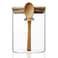 MOLADRI 15 oz450 ml Glass Storage Canister with with Airtight Lid Cute Clear Decorative Container Jar with Wooden Spoon for Coffee Spice Candy Salt Cookie Condiment Sugar Matcha Tea Overnight Oats
