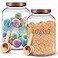 SiliFine 2 Sets 74 oz Large Bath Salt Container with Wooden Scoop for Glass Bath Salt Jar with Airtight Lid Storage Canister for Food Flour Sugar Cookie Kitchen