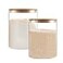 YUNCANG Glass Storage Jars2 PACK 108oz3200ml Clear Glass Food Storage Containers with Airtight Bamboo Lid Stackable Kitchen Canisters for CandyCookieRiceSugarFlourPastaNuts and Spice Jars