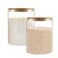 YUNCANG Glass Storage Jars2 PACK 108oz3200ml Clear Glass Food Storage Containers with Airtight Bamboo Lid Stackable Kitchen Canisters for CandyCookieRiceSugarFlourPastaNuts and Spice Jars