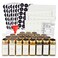 Talented Kitchen 24Pack Glass Spice Jars 4 Oz Square Bottles Gold Metal Caps Refillable Shaker Pour Lids 284 Preprinted Stickers Seasoning Organizer for White Gold Kitchen Organization