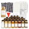 Talented Kitchen Spice Jars 24Pack 6 oz Glass Jars with Gold Shaker Lids 328 Preprinted Labels Silicone Funnel Seasoning Organizer for Kitchen Storage