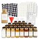 Talented Kitchen Spice Jars 24Pack 6 oz Glass Jars with Gold Shaker Lids 328 Preprinted Labels Silicone Funnel Seasoning Organizer for Kitchen Storage