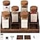 Yangbaga Glass Spice Jars with Labels 24pc 4oz Square Seasoning Containers and 2pc Rack with Airtight Wood lidPepper GrinderFunnel Empty Spice Organizer Bottles for Kitchen Drawer Cabinet