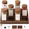Yangbaga Glass Spice Jars with Labels 24pc 4oz Square Seasoning Containers and 2pc Rack with Airtight Wood lidPepper GrinderFunnel Empty Spice Organizer Bottles for Kitchen Drawer Cabinet